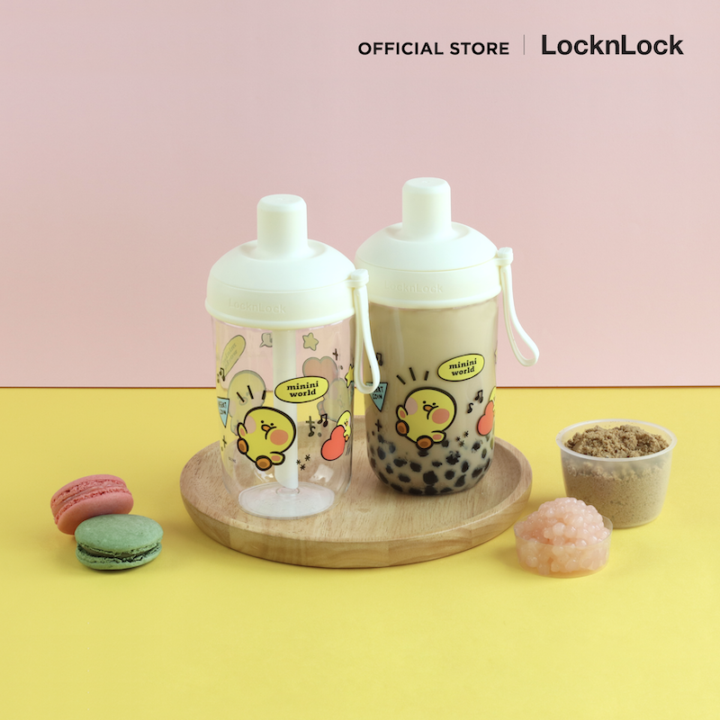 LocknLock With Line Friends แก้วชานมไข่มุก Milk Tea Bottle 520 ml. - ABF791WHTLF