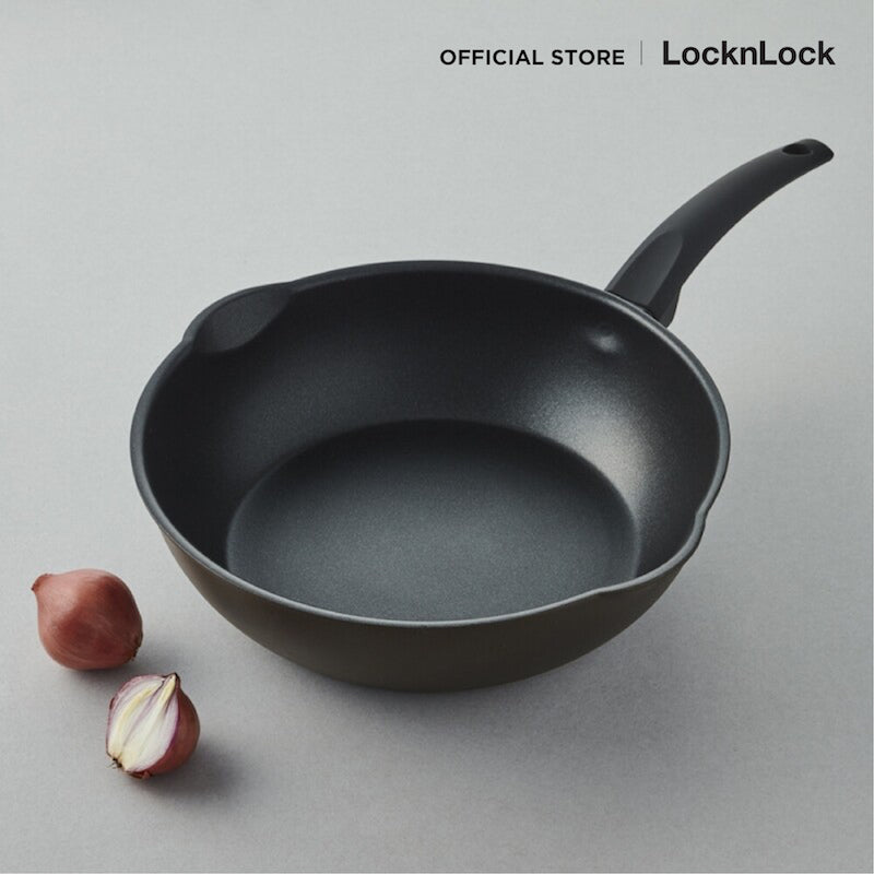 LocknLock กระทะก้นลึกเคลือบไทเทเนียม Brawny IH Cookware ขนาด 28 cm. - CAW2825