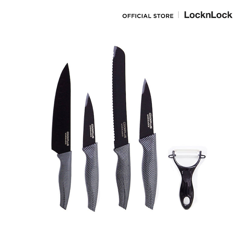 LocknLock ชุดมีดทำครัวอเนกประสงค์ 5 ชิ้น COOKPLUS รุ่น CKK101S5BLK