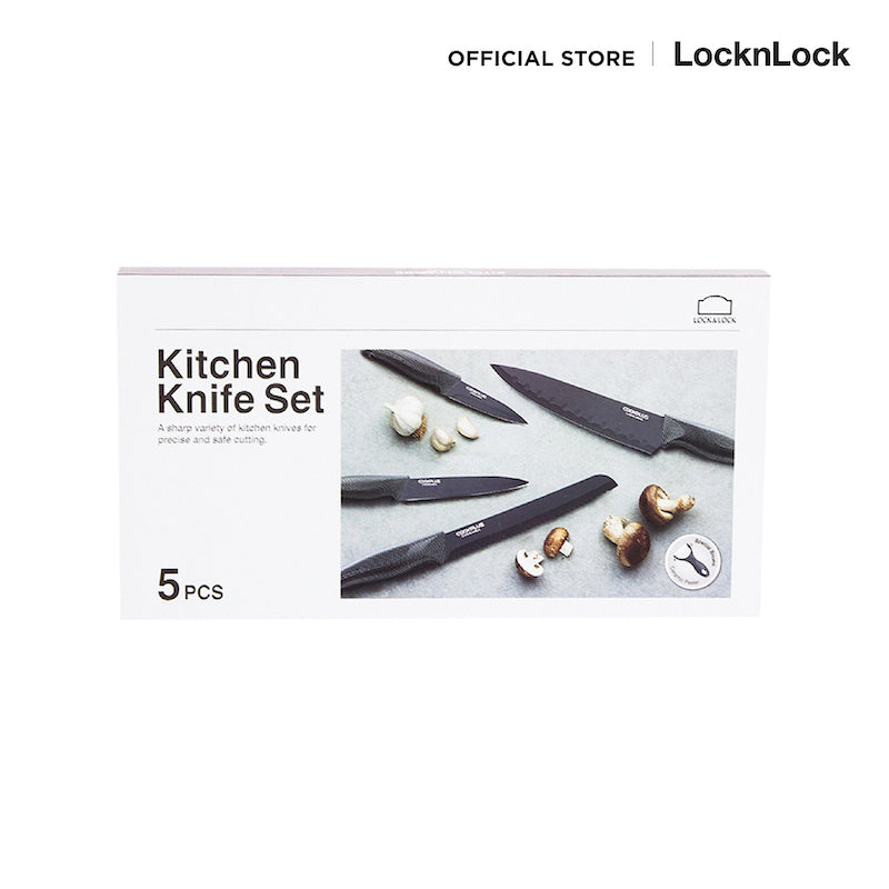 LocknLock ชุดมีดทำครัวอเนกประสงค์ 5 ชิ้น COOKPLUS รุ่น CKK101S5BLK