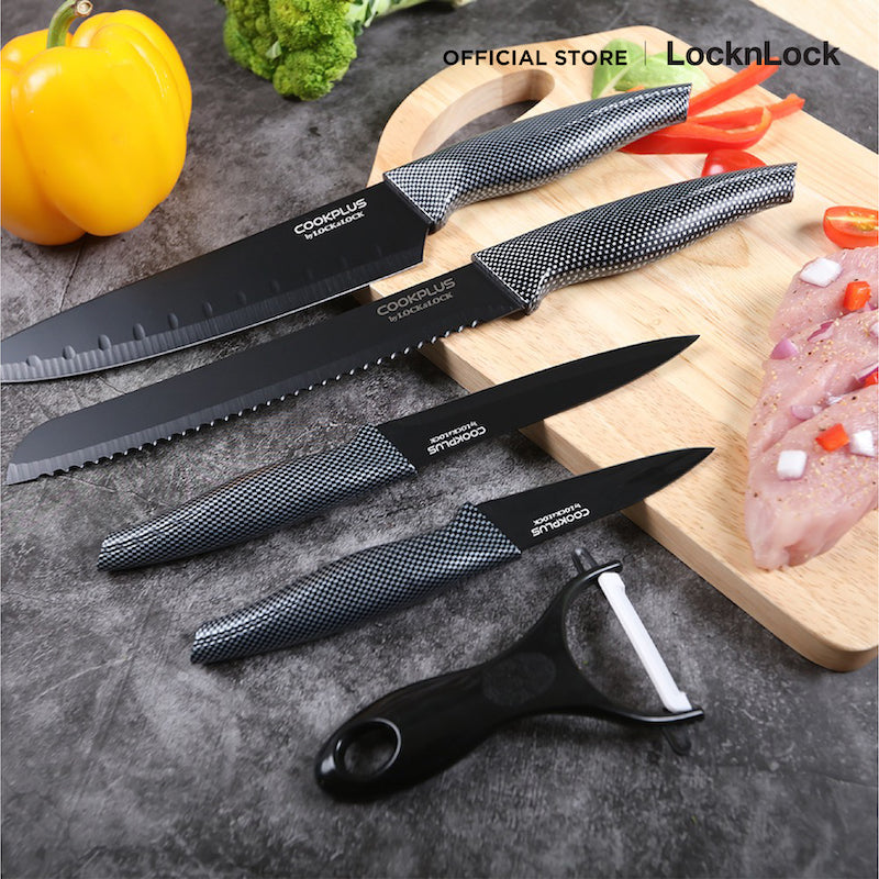 LocknLock ชุดมีดทำครัวอเนกประสงค์ 5 ชิ้น COOKPLUS รุ่น CKK101S5BLK