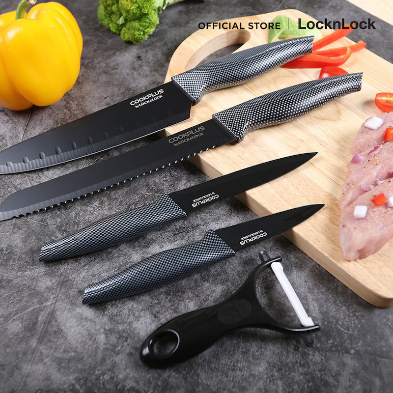 LocknLock ชุดมีดทำครัวอเนกประสงค์ 5 ชิ้น COOKPLUS รุ่น CKK101S5BLK