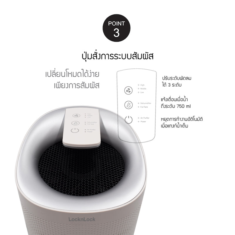 LocknLock เครื่องฟอกอากาศและดูดความชื้น 2 in 1 - ENP136WHT