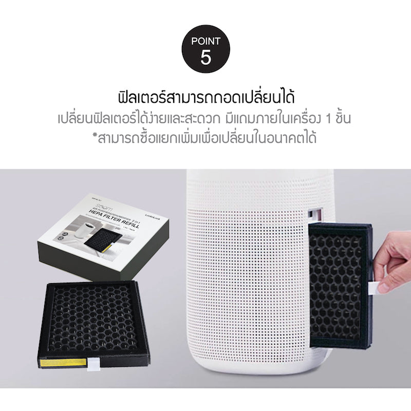 LocknLock เครื่องฟอกอากาศและดูดความชื้น 2 in 1 - ENP136WHT