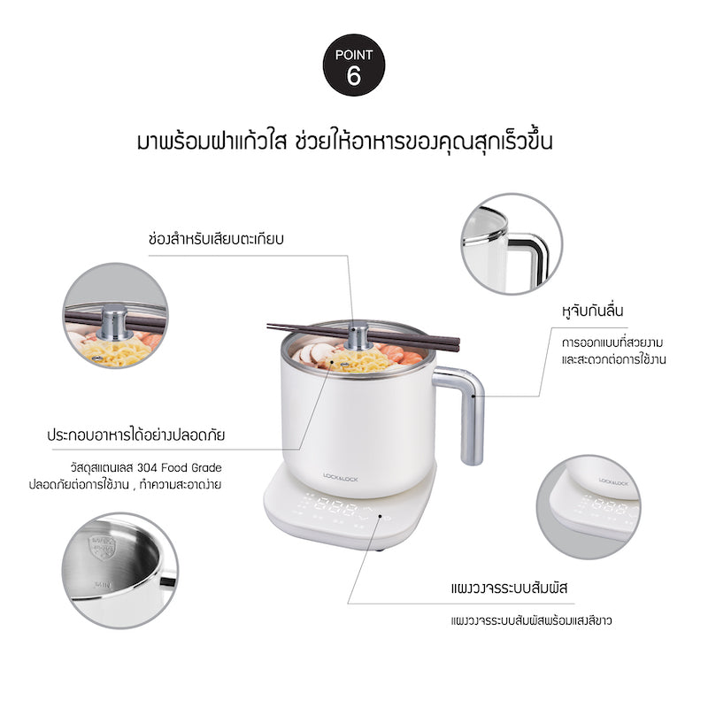LocknLock หม้อไฟฟ้าอเนกประสงค์ Multi Pot 1.5 L. - EJC141