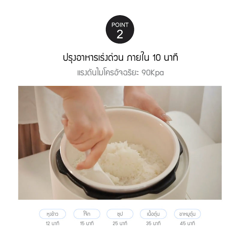 LocknLock หม้ออัดแรงดันไฟฟ้า Digital Electric Pressure Cooker 3L - EJR776IVY
