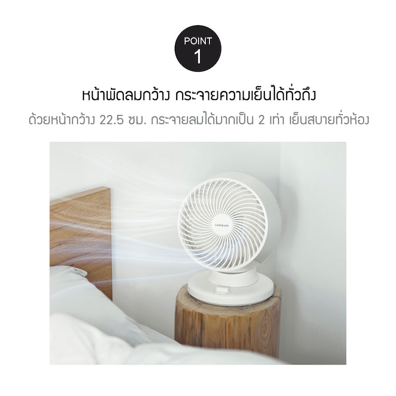 LocknLock พัดลมตั้งโต๊ะ Desktop Circulation Fan - ENF156IVY