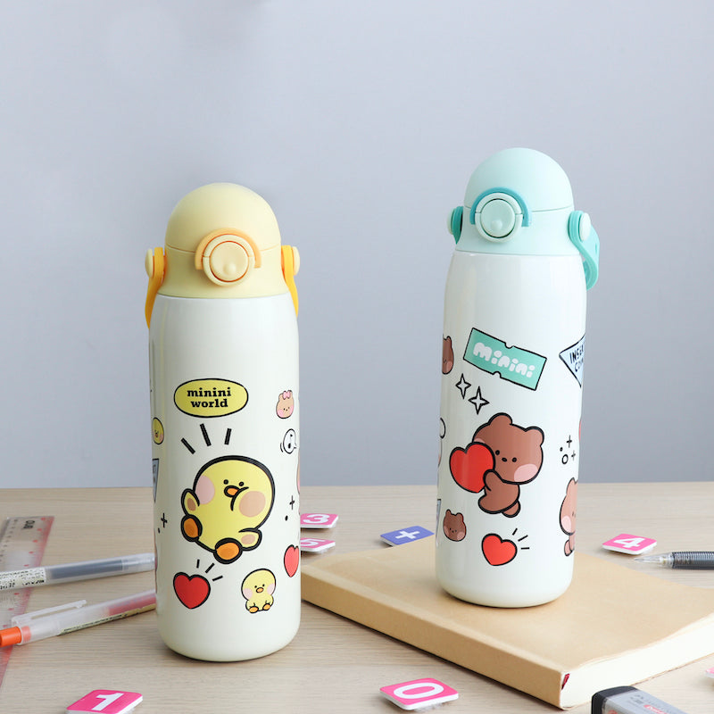 LocknLock with Line Friends กระติกน้ำเก็บอุณหภูมิพร้อมหูจับซิลิโคน Kids Tumbler ความจุ 500 ml. - LHC3314LF