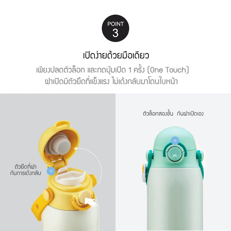 LocknLock with Line Friends กระติกน้ำเก็บอุณหภูมิพร้อมหูจับซิลิโคน Kids Tumbler ความจุ 500 ml. - LHC3314LF
