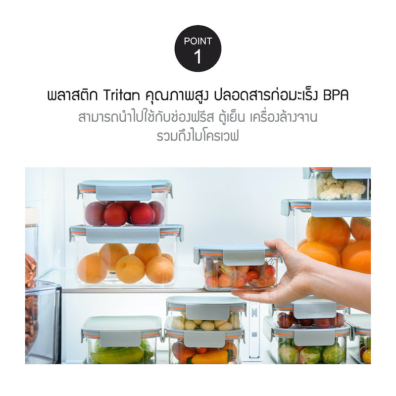 LocknLock กล่องถนอมอาหาร Bisfree Modular Plus 850 ml. - LBF404DR