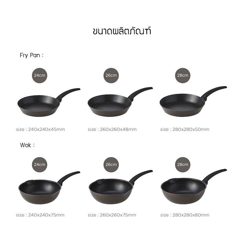 LocknLock กระทะก้นลึกเคลือบไทเทเนียม Brawny IH Cookware ขนาด 28 cm. - CAW2825