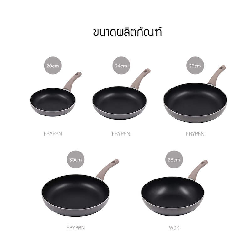 LocknLock กระทะก้นแบนเคลือบอะลูมิเนียม Grano IH Cookware ขนาด 20 cm. รุ่น CAF2072IH