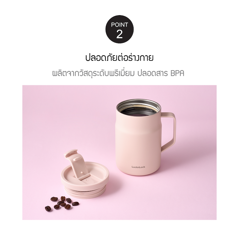 LocknLock แก้วน้ำเก็บอุณหภูมิ Metro Sealed Mug Tumbler 475 ml. - LHC4263
