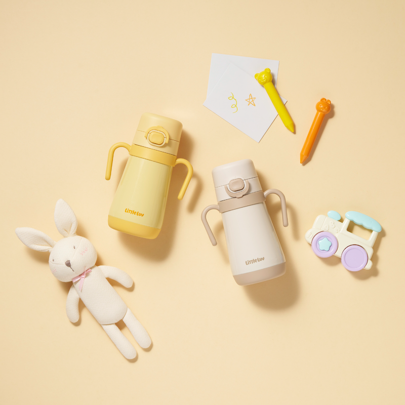 LocknLock กระติกน้ำ Little LUV One Touch STS Straw Cup ความจุ 300 ml. - LHC916