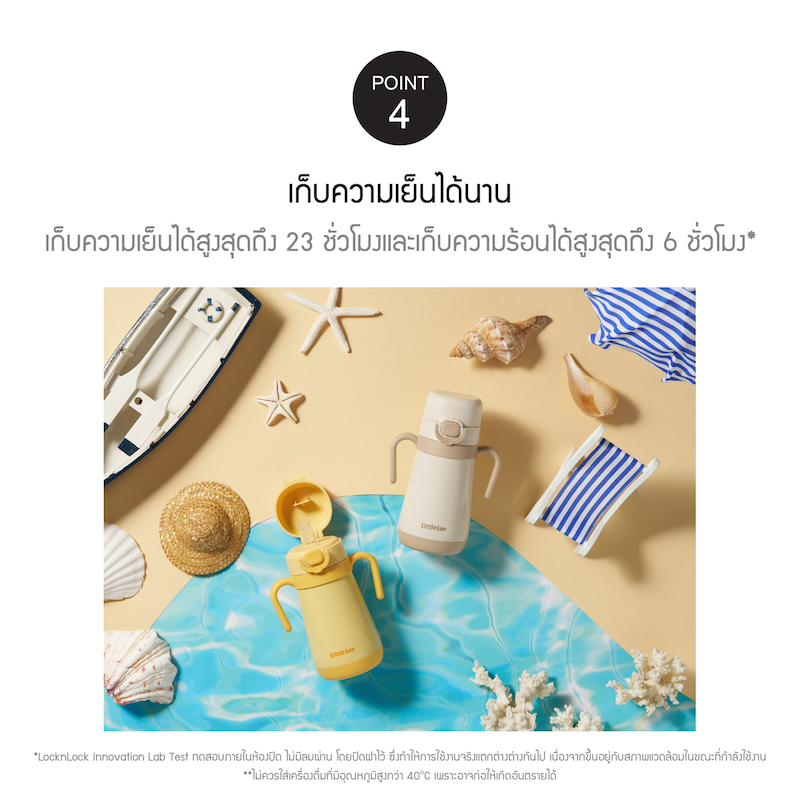 LocknLock กระติกน้ำ Little LUV One Touch STS Straw Cup ความจุ 300 ml. - LHC916