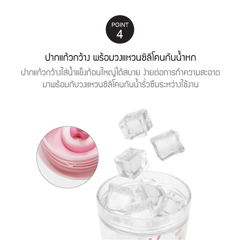 LocknLock แก้วน้ำพลาสติก 2 ชั้น Bucket Cold Cup 580 ml. - HAP520