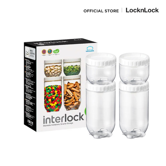 LocknLock เซตกล่องเอนกประสงค์ Pocket Storage Interlock 4 ชิ้น รุ่น INL302PS4
