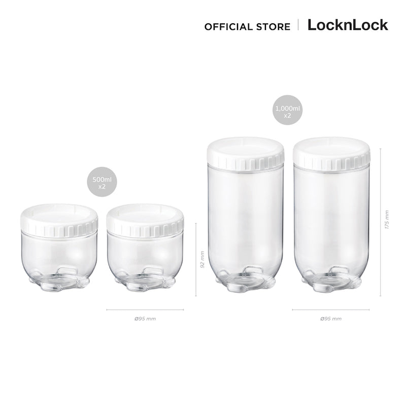 LocknLock เซตกล่องเอนกประสงค์ Pocket Storage Interlock 4 ชิ้น รุ่น INL302PS4