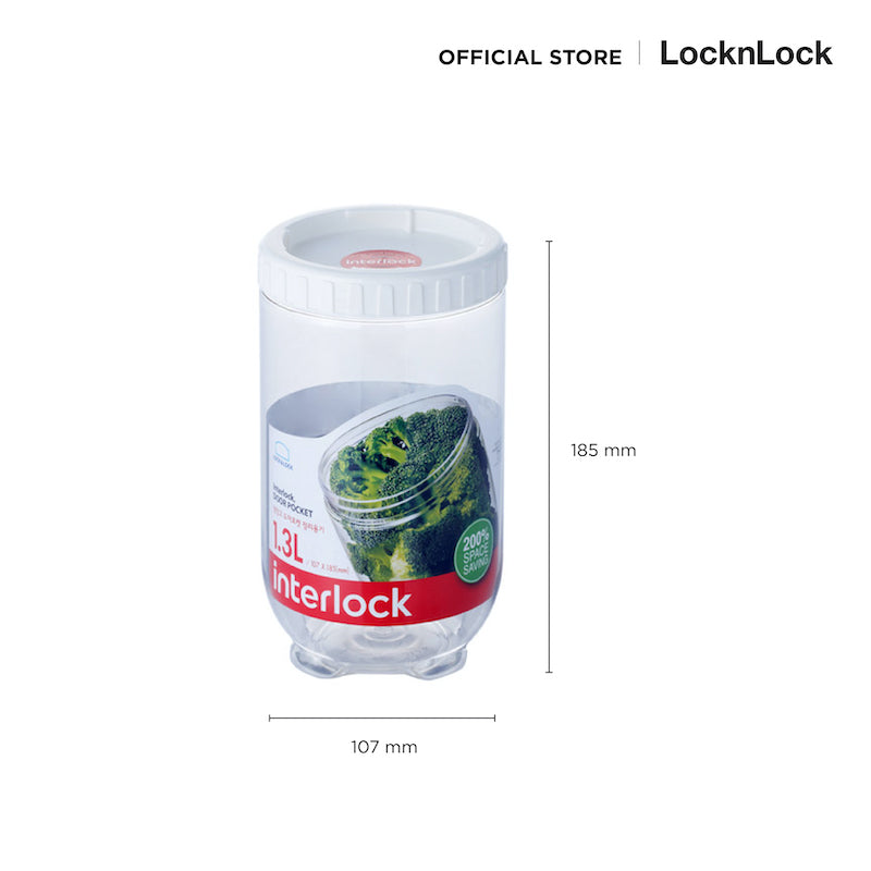 LocknLock กล่องอเนกประสงค์ถนอมอาหารแห้ง Pocket Storage Interlock 1.3 L. - INL402W