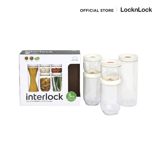 LocknLock  เซตขวดโหลเอนกประสงค์ Pocket Storage Interlock 5 ชิ้น - INL403S5