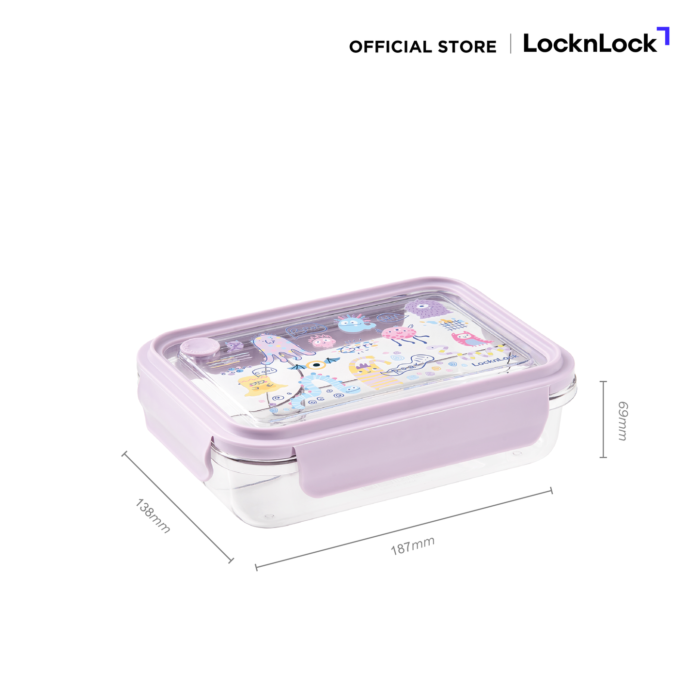 LocknLock กล่องใส่อาหาร 3-DIVIDED CLEAR LUNCH BOX 750 ML - LCB501