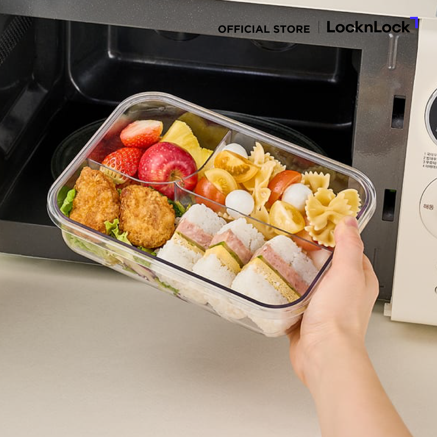 LocknLock กล่องใส่อาหาร 3-DIVIDED CLEAR LUNCH BOX 750 ML - LCB501