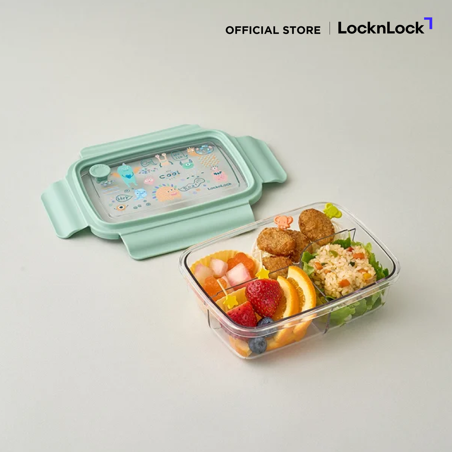 LocknLock กล่องใส่อาหาร 3-DIVIDED CLEAR LUNCH BOX 750 ML - LCB501