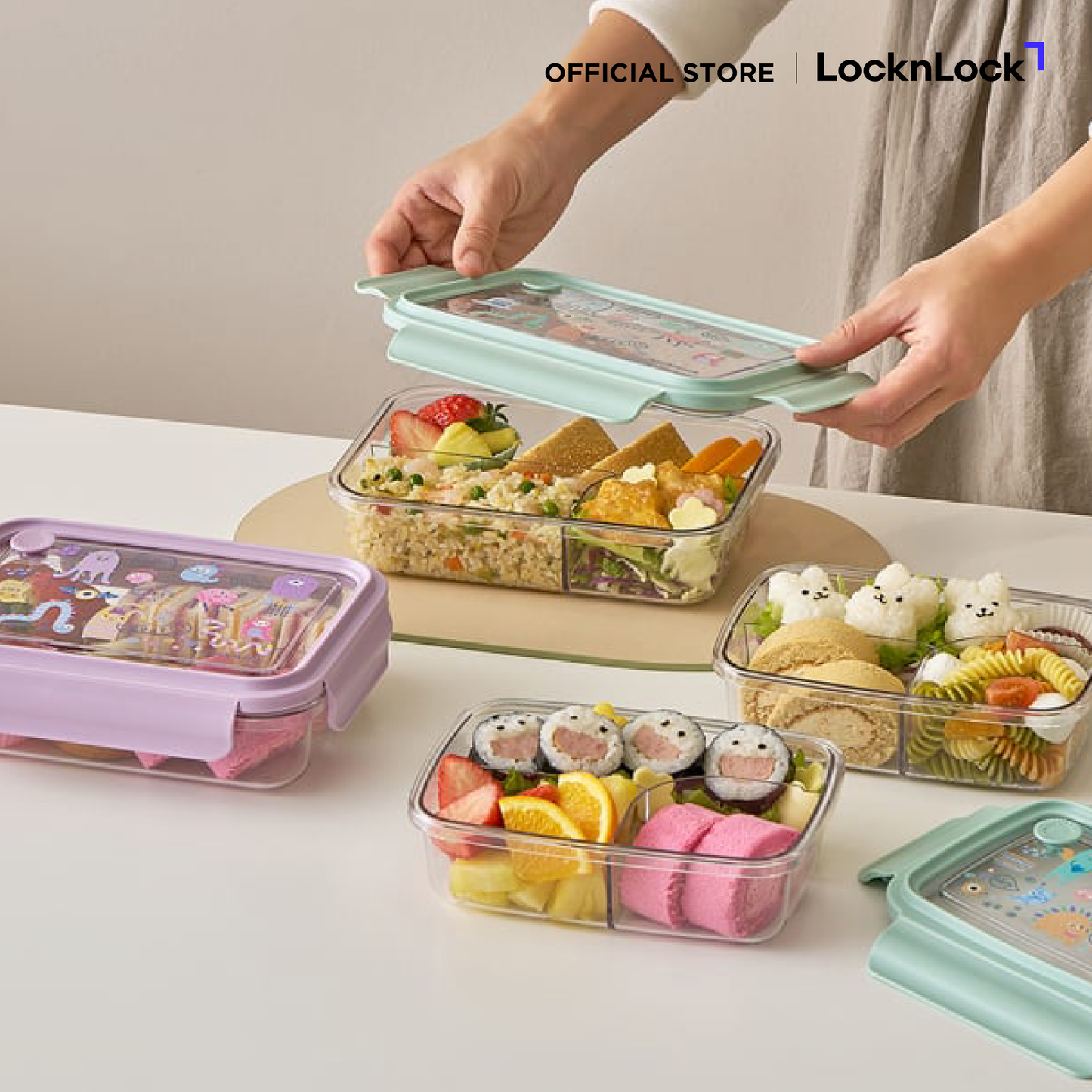 LocknLock กล่องใส่อาหาร 3-DIVIDED CLEAR LUNCH BOX 750 ML - LCB501