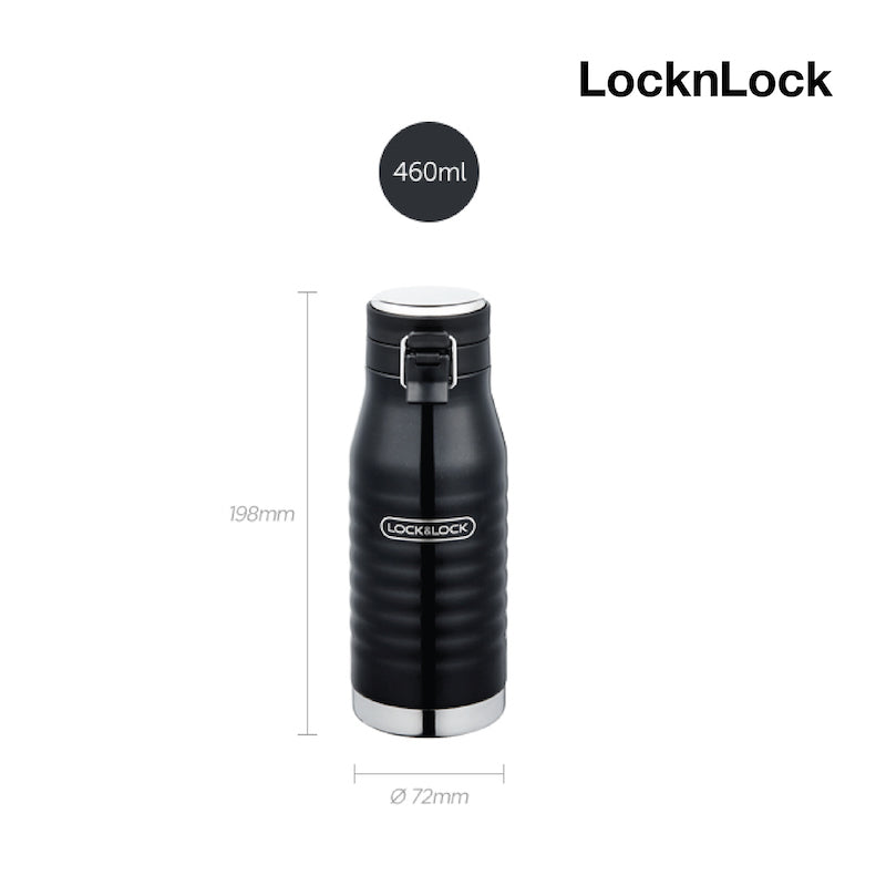 LocknLock กระบอกน้ำเก็บอุณหภูมิ Wave Bottle ความจุ 460 ml. รุ่น LHC4149BLK