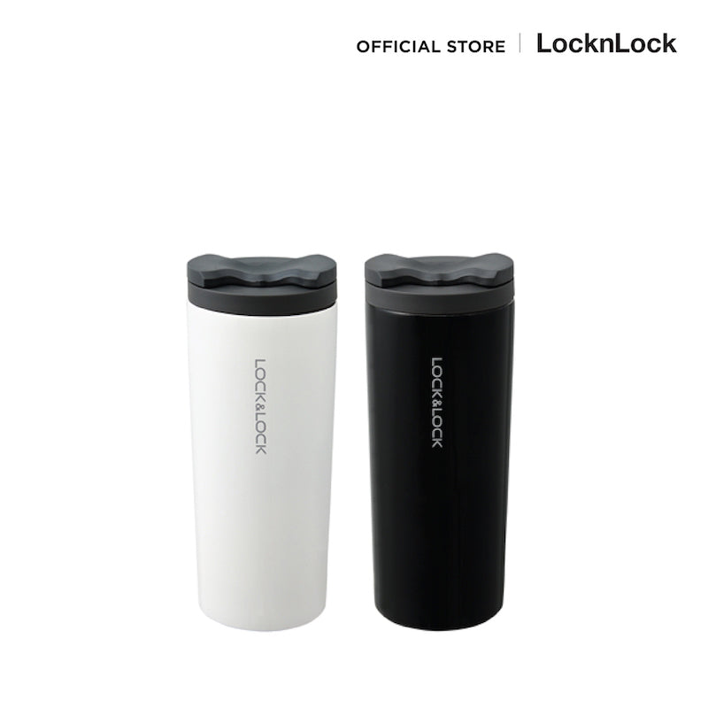 LocknLock Lip Tumbler 450ml. รุ่น LHC4164 B&W
