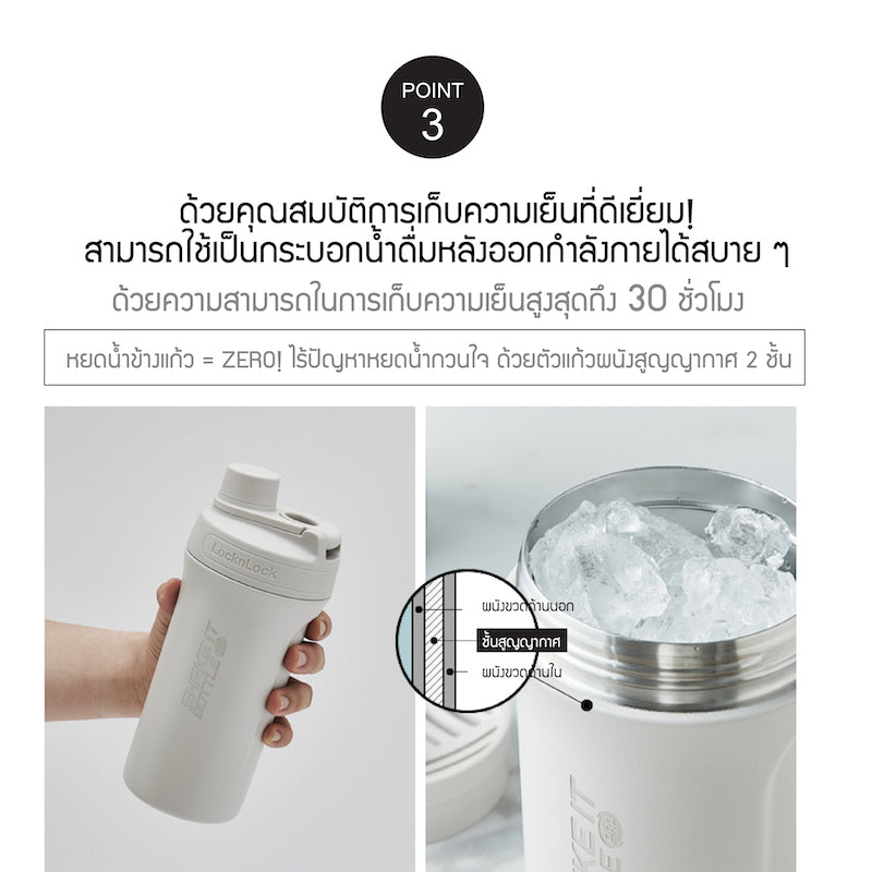 กระบอกน้ำเก็บอุณหภูมิ Shake It Bottle Pro Stainless ความจุ 650 ml. รุ่น LHC4276 quality