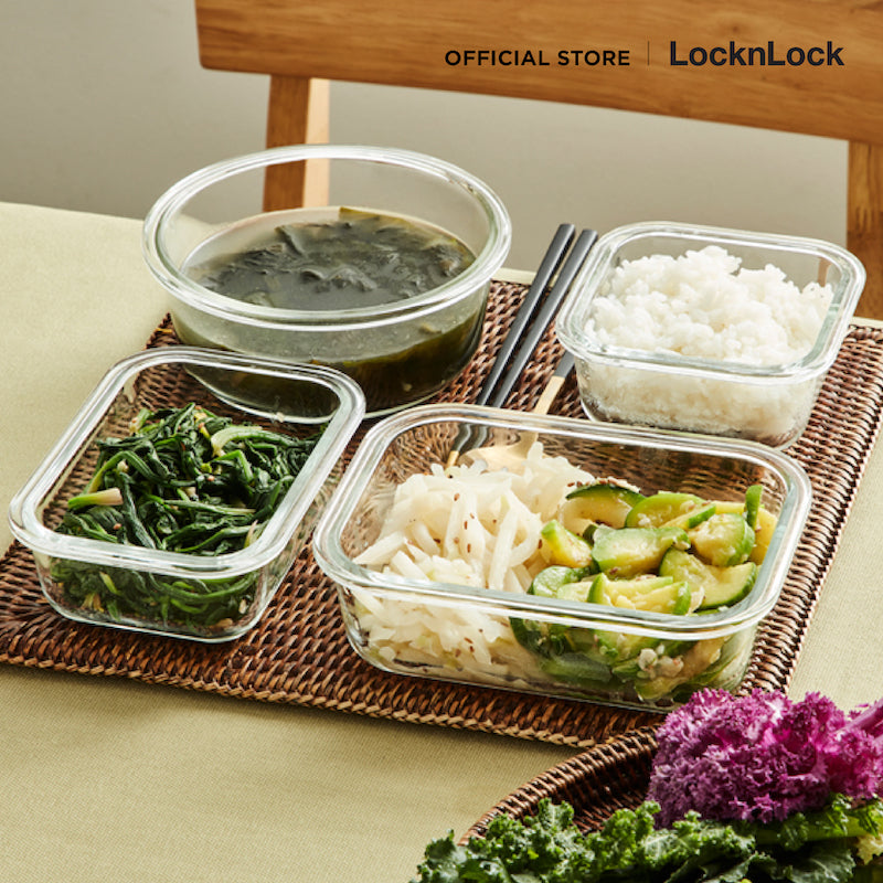 กล่องแก้วใส่อาหาร LocknLock Tritan Cap Glass Container 520 ml. - LLG236