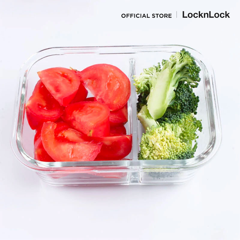 LocknLock กล่องแก้วถนอมอาหาร Oven Glass แบบแบ่งช่อง ความจุ 700 ml. รุ่น LLG429C