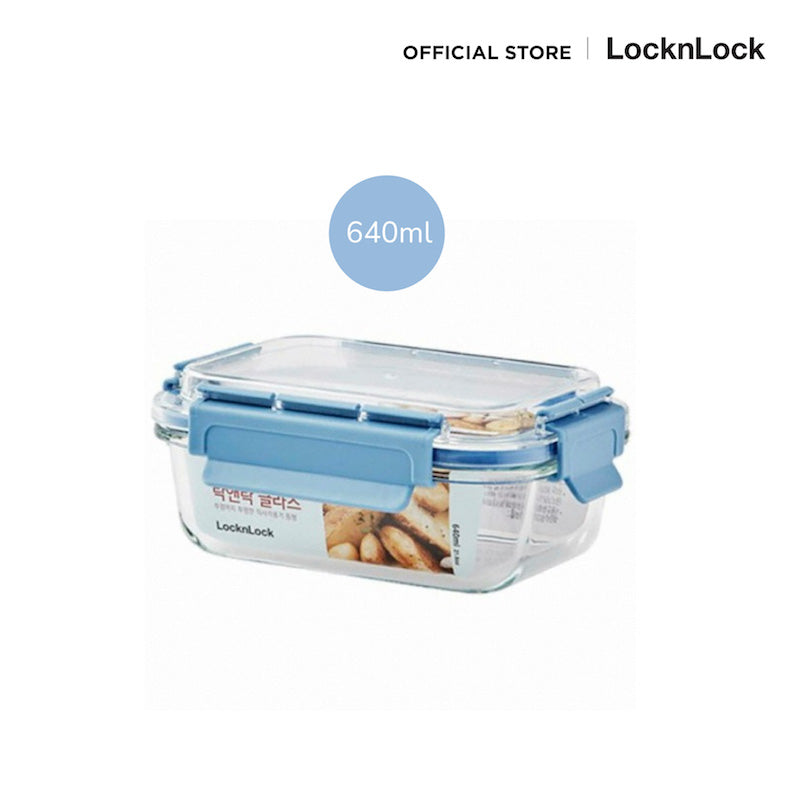 LocknLock กล่องแก้วถนอมอาหารทรงเหลี่ยม 640 ml. - LLG492