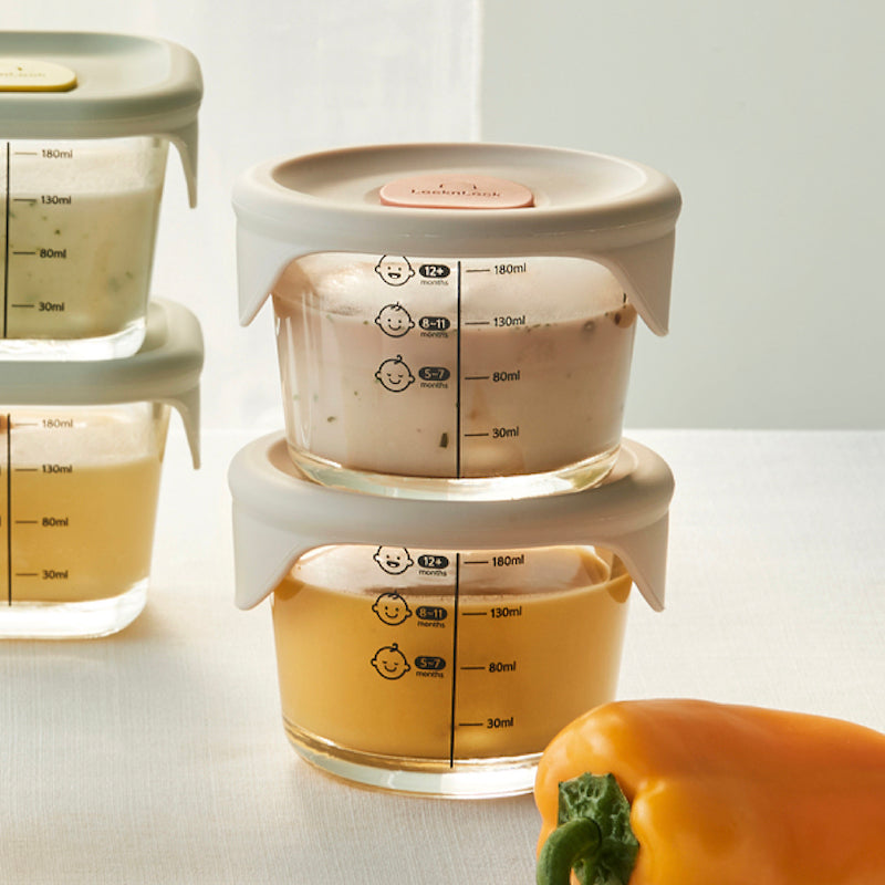 LocknLock เซตกล่องแก้วเก็บอาหารสำหรับเด็ก Baby Food Container ความจุ 230 ml. รุ่น LLG508S3ORG