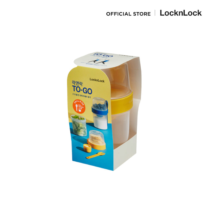 LocknLock 2 in 1 Two way To-Go Container  870 ml. - LLS222LBLU