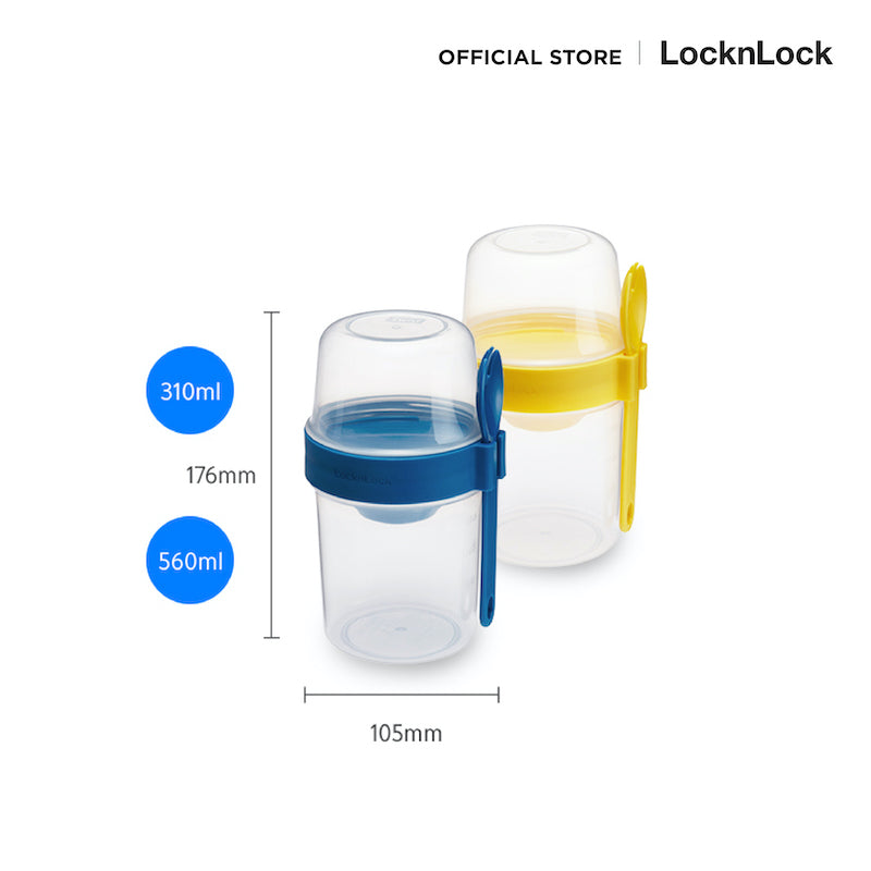 LocknLock 2 in 1 Two way To-Go Container  870 ml. - LLS222LBLU