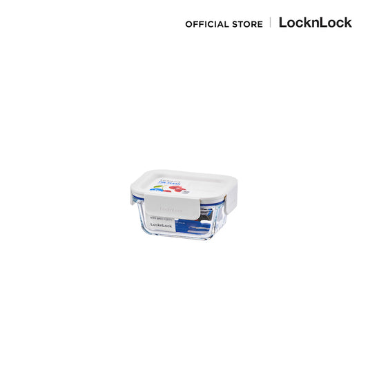 LocknLock กล่องแก้วถนอมอาหาร The Clear Square Container ความจุ 160 ml. - LNG414WHT