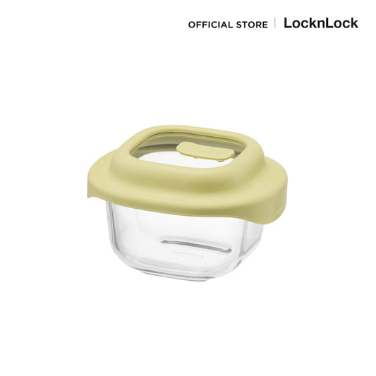 LocknLock กล่องแก้วถนอมอาหาร สไตล์น่ารัก SIMPLE COOK 500 ml. - LNG481YEL