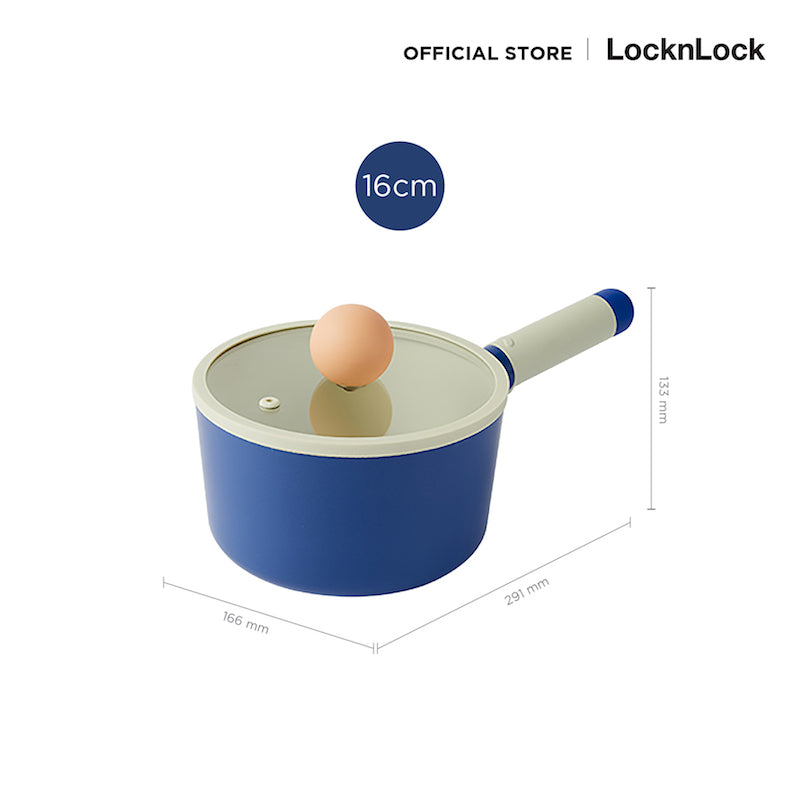 LocknLock หม้อด้ามพร้อมฝา LocknLock Rolling Pop ขนาด 16 cm. - LOP1161IH