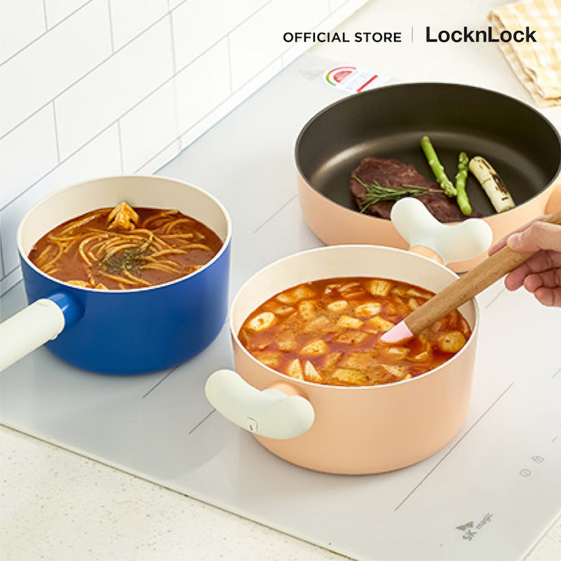 LocknLock หม้อด้ามพร้อมฝา LocknLock Rolling Pop ขนาด 16 cm. - LOP1161IH