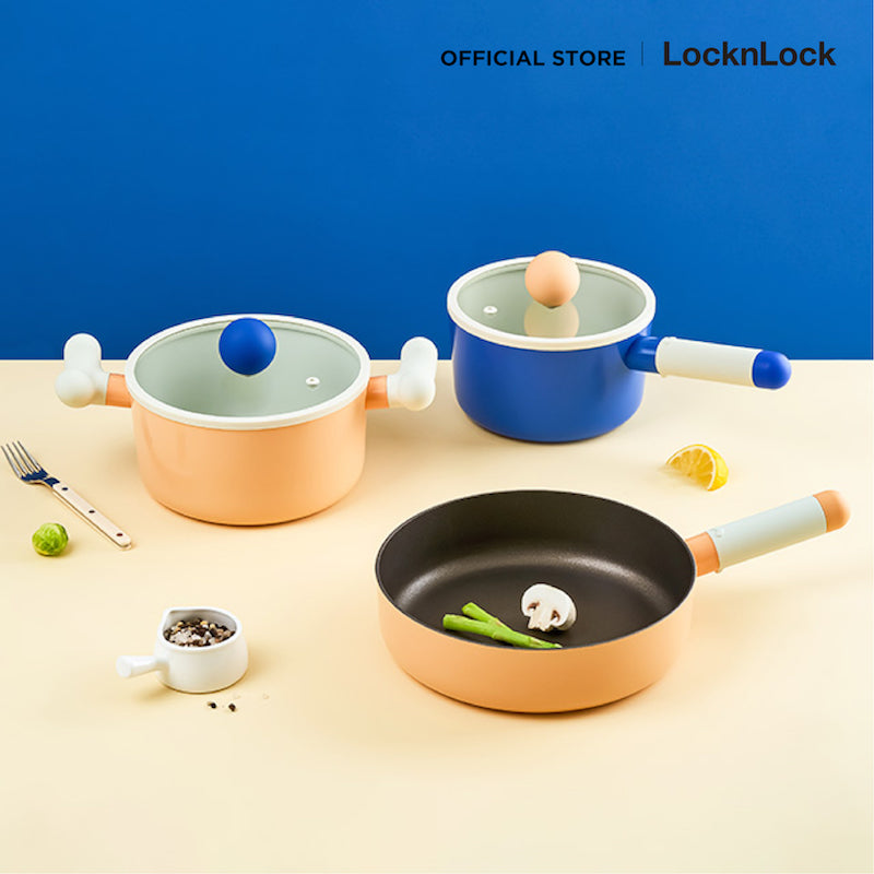 LocknLock หม้อด้ามพร้อมฝา LocknLock Rolling Pop ขนาด 16 cm. - LOP1161IH