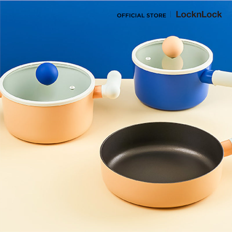 LocknLock หม้อด้ามพร้อมฝา LocknLock Rolling Pop ขนาด 16 cm. - LOP1161IH
