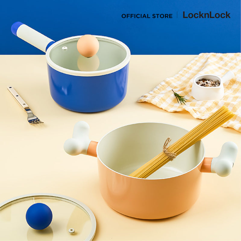 LocknLock หม้อด้ามพร้อมฝา LocknLock Rolling Pop ขนาด 16 cm. - LOP1161IH