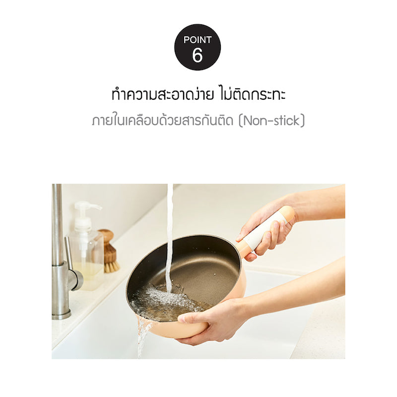 LocknLock กระทะก้นตื้น LocknLock Rolling Pop 22 cm. - LOP1225IH