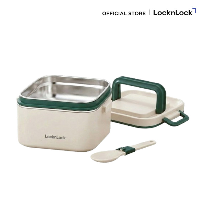 LocknLock กล่องใส่อาหารกลางวัน Square Lunch Box ความจุ 700ml. รุ่น LST710IVY