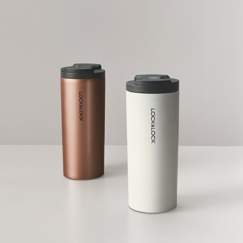 LocknLock Lip Tumbler 450ml. รุ่น LHC4164 copper & white
