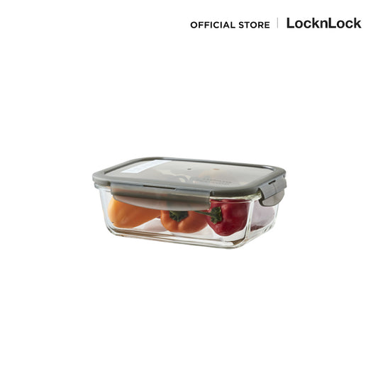 LocknLock กล่องแก้วถนอมอาหาร Oven Glass Euro ความจุ 1000 ml. (1 Litr) รุ่น LLG445GRY