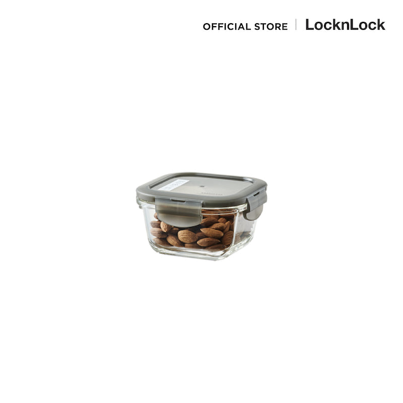 LocknLock กล่องแก้วถนอมอาหาร Oven Glass Euro ความจุ 300 ml. รุ่น LLG205GRY