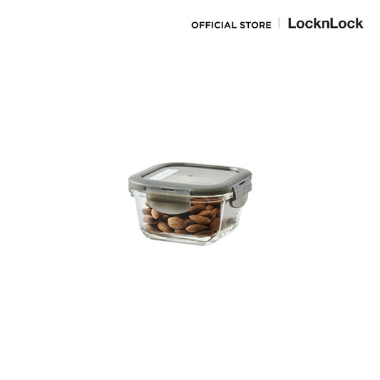 LocknLock กล่องแก้วถนอมอาหาร Oven Glass Euro ความจุ 300 ml. รุ่น LLG205GRY
